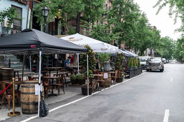 Outdoor dining on July 7th, 2020 in NYC.